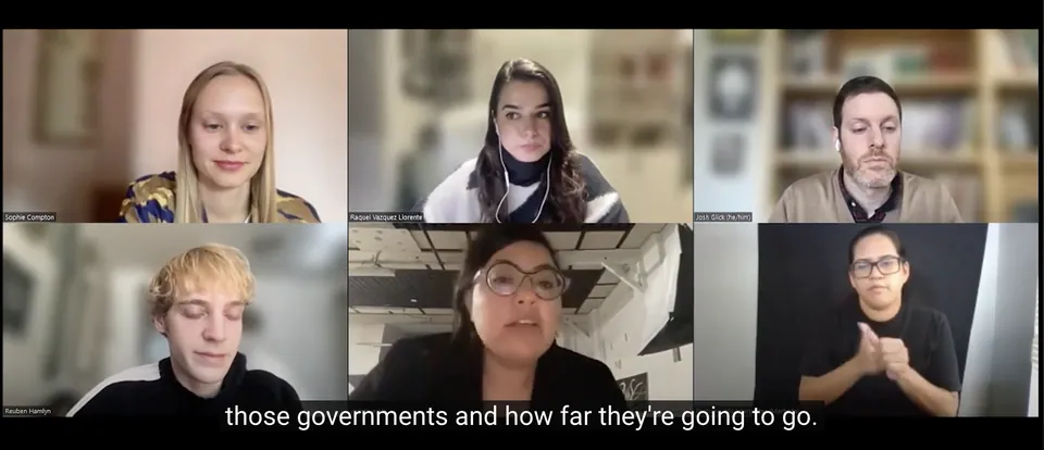 Seis personas en una videollamada.