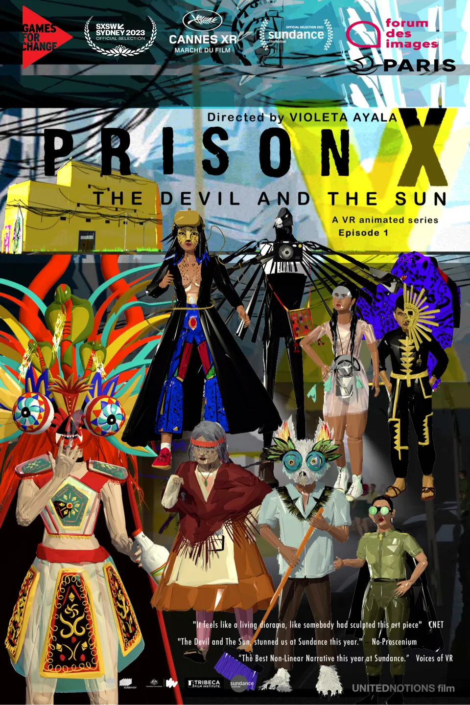 El afiche de Prison X: The Devil and The Sun, con personajes andinos enmascarados.